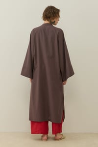 Acı Kahve Hakim Yaka Uzun Vual Kimono