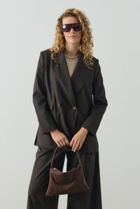 Acı Kahve Multi Cep Detaylı Kruvaze Blazer