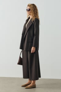 Acı Kahve Multi Cep Detaylı Kruvaze Blazer