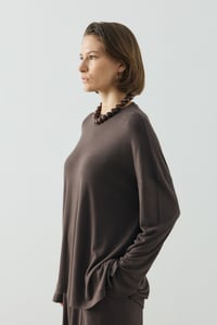 Acı Kahve Oversize Uzun Kol Basic Body
