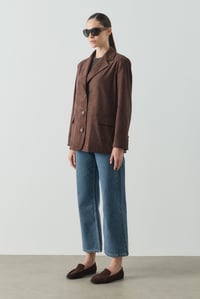 Acı Kahve Regular Fit Süet Blazer