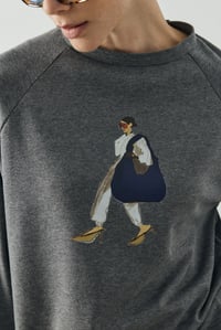 Antrasit Molene Big Bag Girl Baskılı Uzun Kol T-shirt