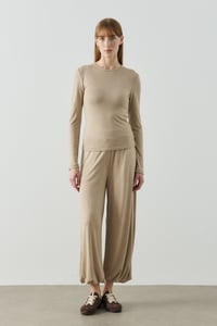 Bej Basic Uzun Kollu Body