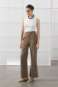 Bej Bol Paça Basic Pantolon