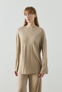 Bej Oversize Uzun Kol Basic Body