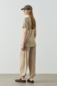 Bej Reglan Kol Basic Kısa Kol Body