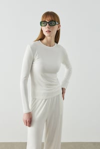 Beyaz Basic Uzun Kollu Body