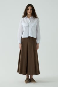 Beyaz Çift Cepli Mini Poplin Gömlek