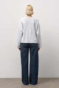 Beyaz Dikiş Detaylı Bisiklet Yaka Basic T-Shirt