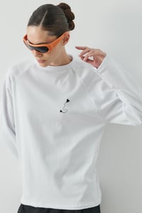 Beyaz Live In The Moment Baskılı Uzun Kol T-shirt