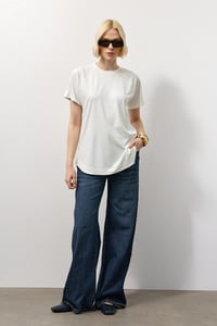 Beyaz Modal Basic T-Shirt
