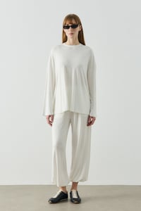 Beyaz Oversize Uzun Kol Basic Body