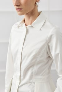 Beyaz Peplum Poplin Gömlek