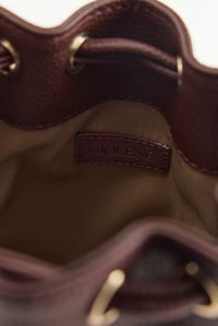 Bordo Carmen Bucket Deri Zincirli Çanta