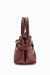 Bordo Mini Deri El Çantası