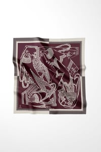 Bordo Monarch Desen Omuz Şal Eşarp