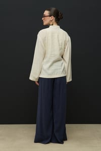 Ekru Kruvaze Bağlamalı Mini Kimono