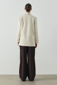 Ekru Multi Cep Detaylı Kruvaze Blazer
