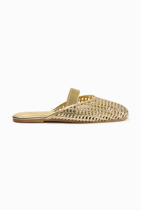 Gold Zarif Örgü Mule Babet