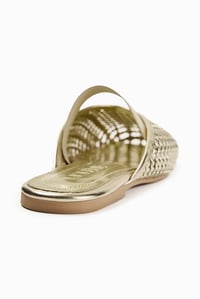 Gold Zarif Örgü Mule Babet