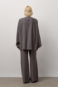 Gri Kimono Form Hafif Dökümlü Takım