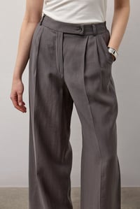 Gri Kimono Form Hafif Dökümlü Takım