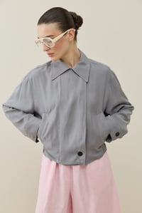 Gri Mini Bomber Ceket