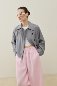 Gri Mini Bomber Ceket