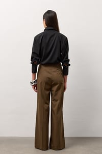 Haki Linea Geniş Paça Pantolon