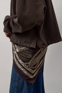 Kahverengi Dikiş Detaylı Bisiklet Yaka Basic T-Shirt