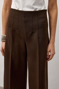 Kahverengi Pens Detaylı Culotte Pantolon