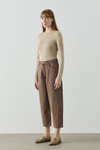 Karamel Barrel Fit Kot Pantolon