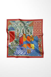 Kırmızı Alhambra Desen Omuz Şal Eşarp