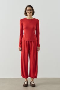 Kırmızı Basic Uzun Kollu Body