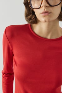 Kırmızı Basic Uzun Kollu Body