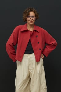 Kırmızı Mini Bomber Ceket