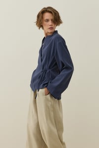 Lacivert Kruvaze Bağlamalı Mini Kimono
