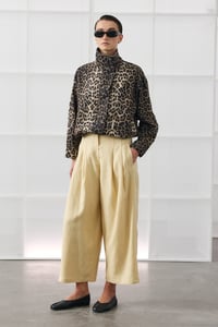 Leopar Desenli Dik Yaka Bomber Ceket