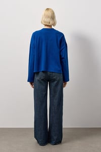 Mavi Dikiş Detaylı Bisiklet Yaka Basic T-Shirt
