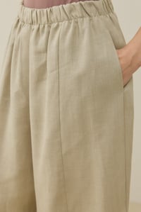 Natürel Barrel Fit Keten Pantolon