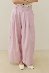 Pembe Kargo Cepli Crop Keten Pantolon