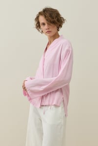 Pembe Kruvaze Bağlamalı Mini Kimono
