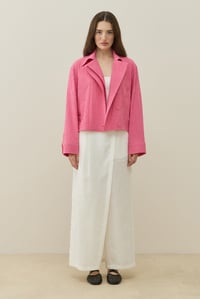 Pembe Pötikare Desenli Mini Bomber Ceket