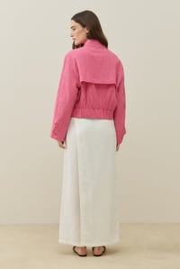 Pembe Pötikare Desenli Mini Bomber Ceket