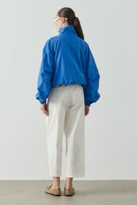 Saks Mavisi Dik Yaka Balon Kol Bomber Ceket
