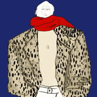 Saks Mavisi Molene Leopard Girl Baskılı Uzun Kol T-shirt