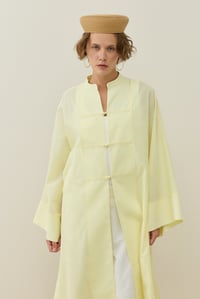 Sarı Hakim Yaka Uzun Vual Kimono