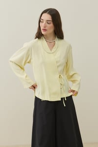 Sarı Kruvaze Bağlamalı Mini Kimono