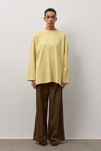 Sarı Oversize Kesim Uzun Kollu Basic T-Shirt