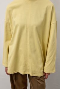 Sarı Oversize Kesim Uzun Kollu Basic T-Shirt